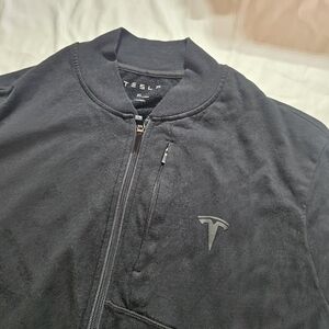 Tesla Black on Black Full-Zip Jacket, Men's XL Viscose Blend